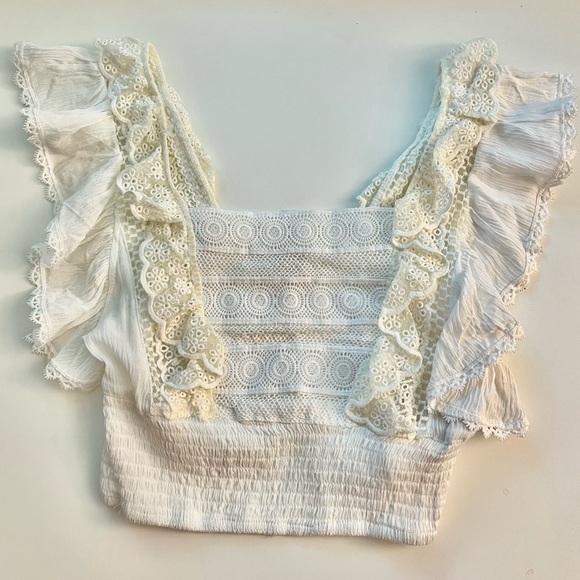 Surf Gypsy Tops - Surf Gypsy Cream Ruffle Tank | Cropped Tank Top